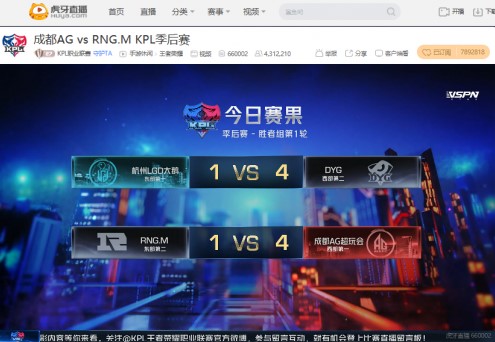 虎牙KPL:心态崩盘RNG.M不敌卫冕冠军跌入败者组